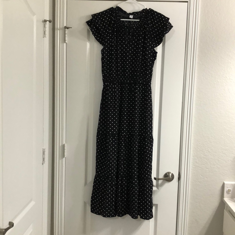 Black and white polka doted dress